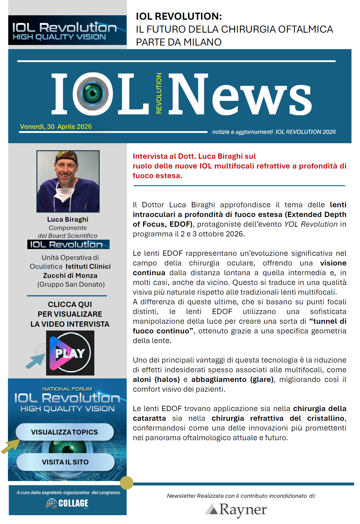 Qual è il ruolo delle nuove IOL multifocali refrattive a profondità di fuoco estesa