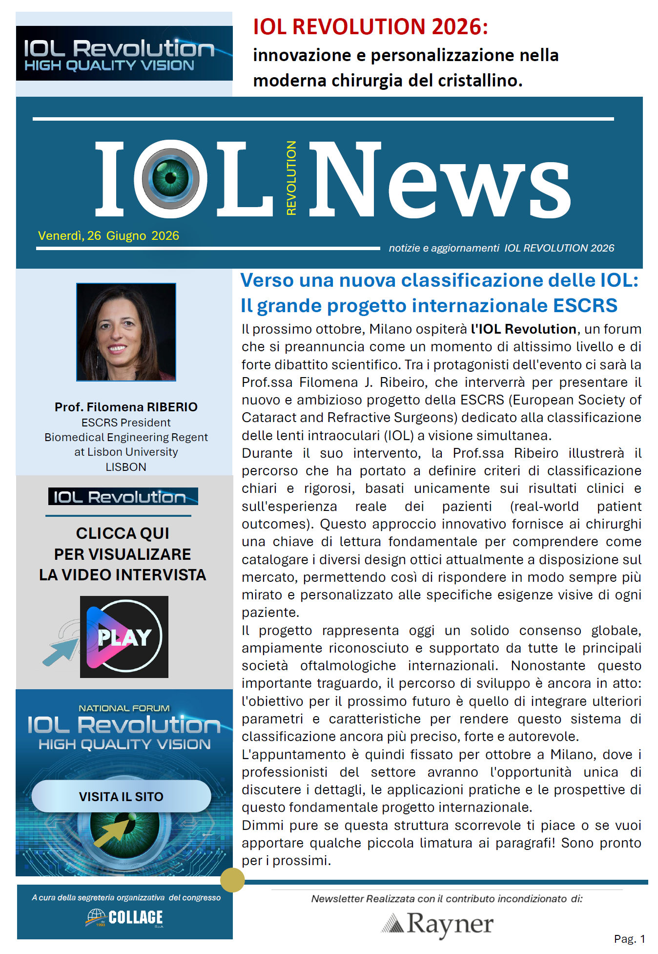 Versounanuova classificazione delle IOL:Il grande progetto internazionale ESCRS